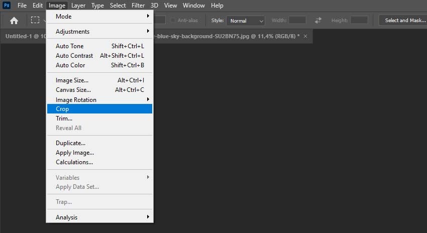 cropping the image to selection